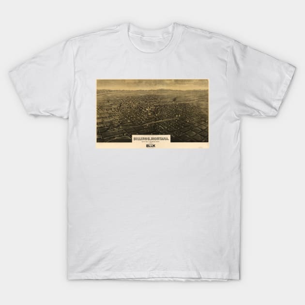 Vintage Pictorial Map of Billings Montana (1904) T-Shirt by Bravuramedia